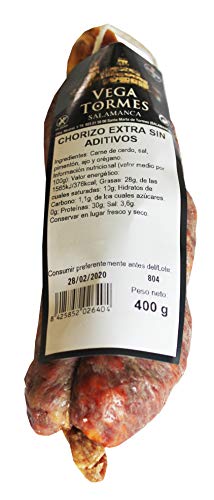 Vega Tormes - Chorizo Extra 100% NATURAL SIN ADITIVOS Artesano 400g