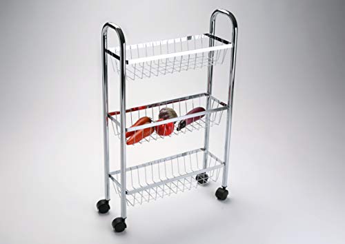 Versa 18462713 Carro de Cocina, Metal, Plateado, 6.4x6.4x19.2 cm