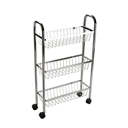 Versa 18462713 Carro de Cocina, Metal, Plateado, 6.4x6.4x19.2 cm