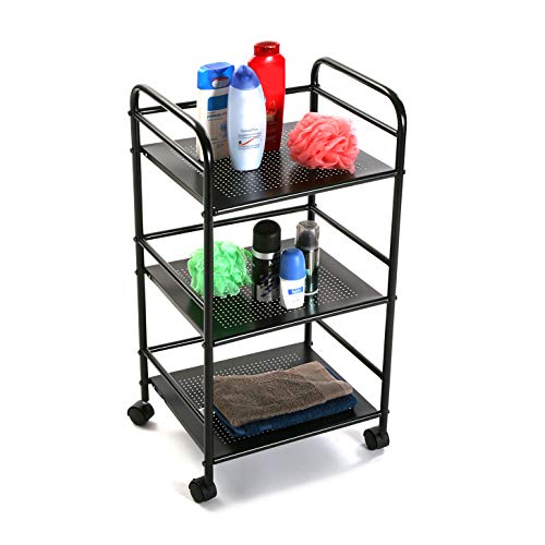 Versa 20880065 Carro de Cocina verdulero estantería Negra, Metal, 74 x 32 x 39 cm