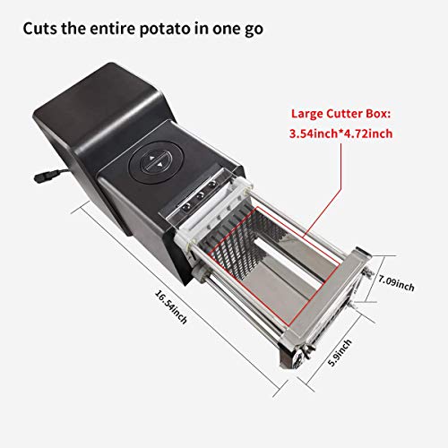 [VERSIÓN MÁS NUEVA] Eléctrico Cortador De Papas Fritas, Sopito Cortador de papa con hoja de 1/2 pulgada espada
