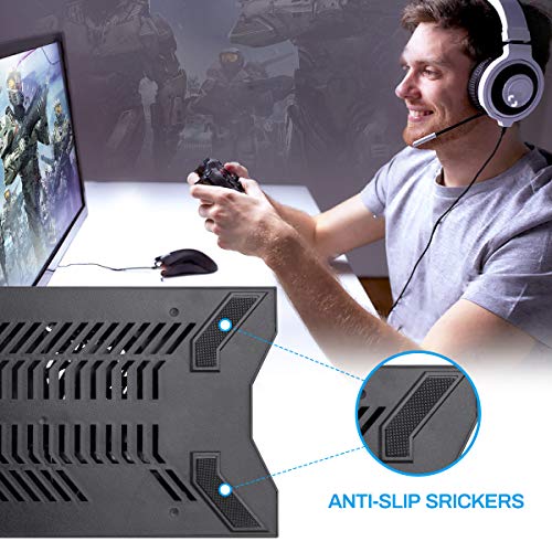 Vertical Stand for PS4 Slim/PS4 Pro, Achort Controller Charging Station with 2 Cooling Fans 2 Controller Charger Station, 3 Extra USB HUB Ports and 1USB Cable for PlayStation 4 Slim/Pro Consoles