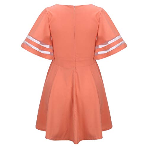 Vestido de Fiesta de Fiesta con botón de Manga Corta de Verano para Mujer-Vestidos Elegantes Largo De Elegante Vestidos Casual De Mujer Primavera Fiesta Coctel Playa Novedad