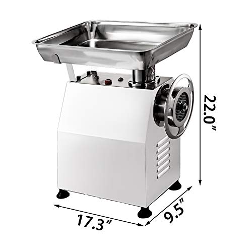 VEVOR Picadora de Carne Manual 350 kg por Hora Fabricante de Salchichas Picadora de Carne Eléctrica 2200W Picadora de Carne Comercial para Restaurantes Supermercados Carnicerías