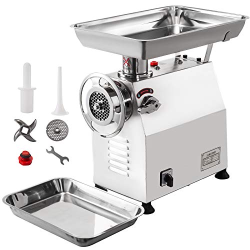 VEVOR Picadora de Carne Manual 350 kg por Hora Fabricante de Salchichas Picadora de Carne Eléctrica 2200W Picadora de Carne Comercial para Restaurantes Supermercados Carnicerías