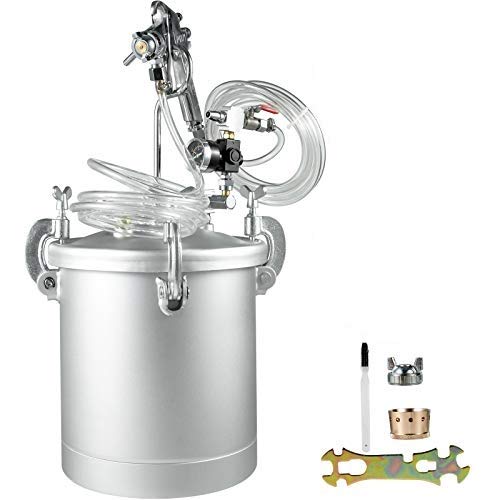 VEVOR Tanque de Olla de Presión de 2,5 galones, Pistola de Pulverización de Alimentación de 10 L de Alta Seguridad, Pulverizador de Pintura de Boquilla de 1,5 mm con Consumo de Aire 170-250 L/min.