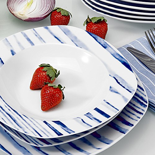 VEWEET Joyce 36 Piezas Juegos de Vajillas de Porcelana con 12 Platos, 12 Platos Hondos y 12 Plato de Postre para 12 Personas