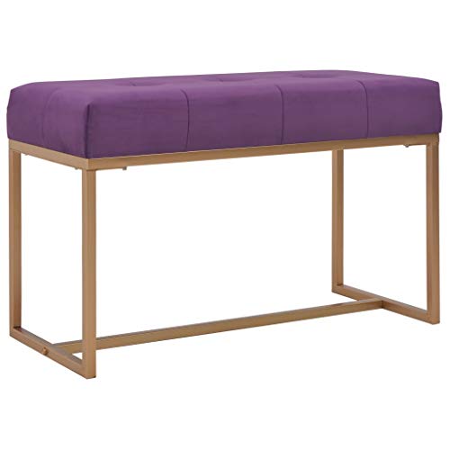 vidaXL Banco Asiento Silla Sillón Taburete Banquillo Mueble Mobiliario de Hogar Salón Cocina Bar Casa Patio 80 cm Terciopelo Morada