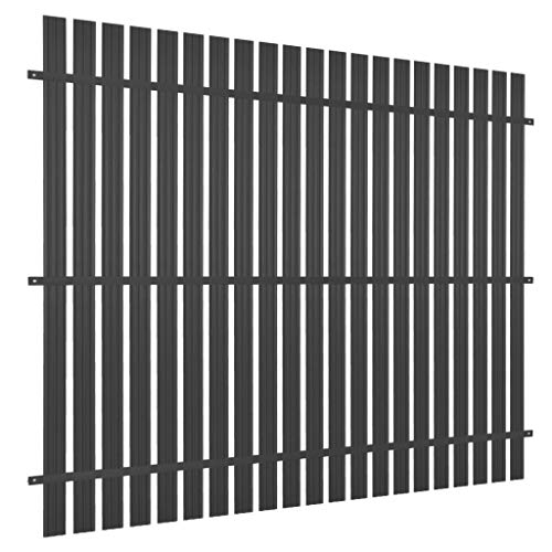 vidaXL Panel de Valla Aluminio 180x180 cm Gris Antracita Jardín Patio Terraza