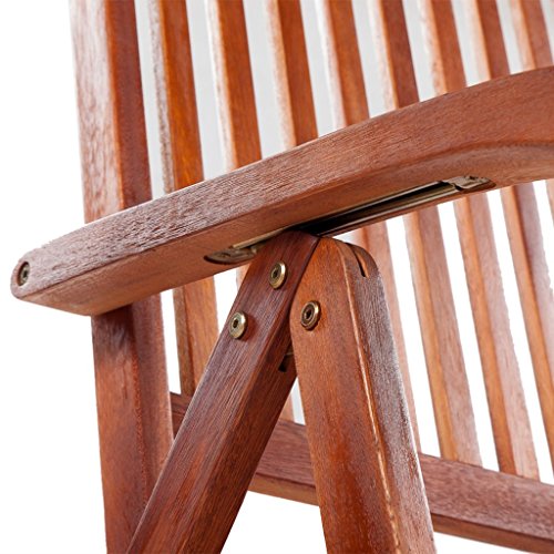 vidaXL Silla de Comedor Jardín Exterior Plegables 5 Posiciones Madera Acacia