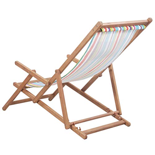 vidaXL Silla Playa Plegable Tela Multicolor Asiento Piscina Terraza Exterior
