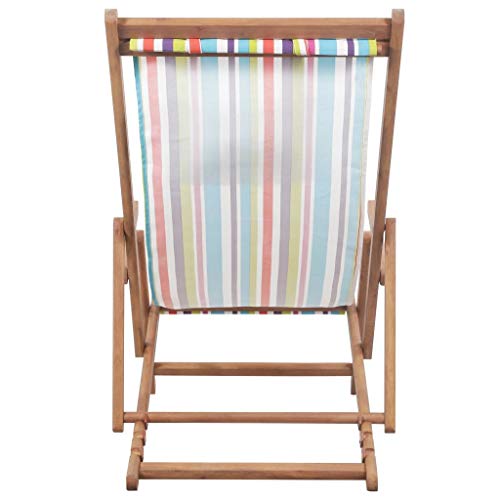 vidaXL Silla Playa Plegable Tela Multicolor Asiento Piscina Terraza Exterior