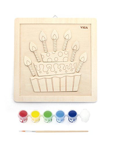 VIGA VIGA-50684 50684 "Tarta de cumpleaños Pintura Set, Multicolor