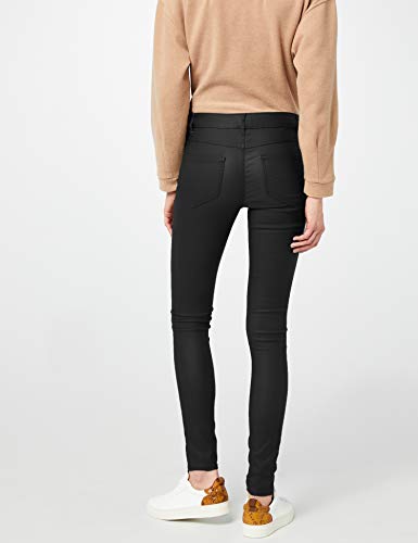 Vila Clothes Vicommit RW New Coated-Noos Pantalones, Negro (Black), 38 (Talla del Fabricante: Medium) para Mujer