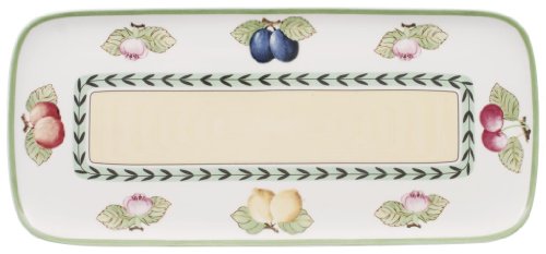 Villeroy & Boch Charm & Breakfast French Garden Fuente para tartas, 35x16 cm, Porcelana Premium, Blanco/Colorido