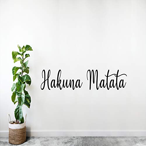 Vinilo adhesivo para pared con cita de Disney Hakuna Matata con texto en inglés "Rey León"