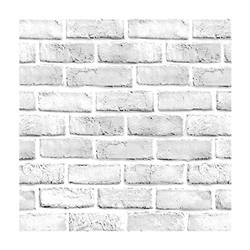 Vintage y Color blanco ladrillo patrón Contacto Papel Vinilo autoadhesivo papel pintado para sala de estar dormitorio cocina cuarto de baño decoración de la pared 45 x 500 cm