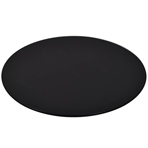 Vislone Cristal Redondo Tablero de Mesa Templado de Cristal para Mantener Superficie de Mesas de Comedor Mesas de Café Mesas de Jardín Negro 800mm
