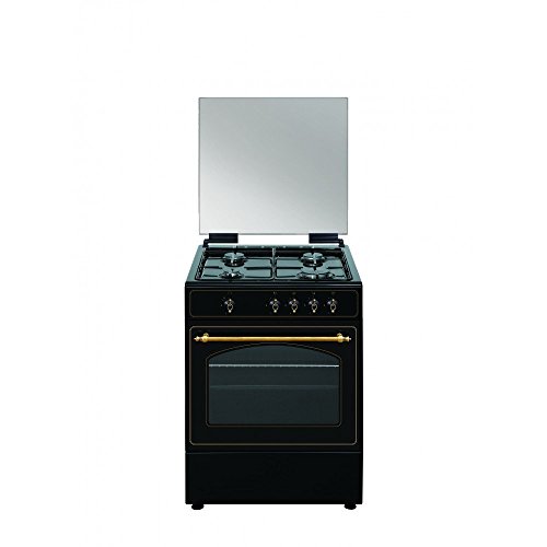 VITROKITCHEN Cocina RU6060B 4F 60CM BUTANO Horno, 64 litros, Antracita