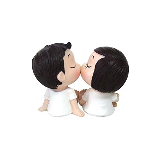 VORCOOL Figuras decorativas par de resina jardín Ornament muñeca pequeño coche mesa boda Mode-Figur decoración