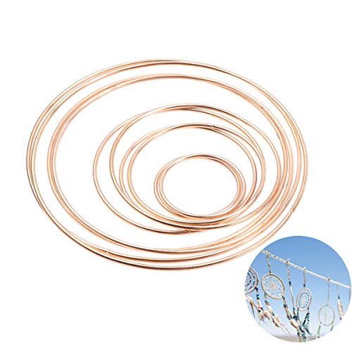 VOSAREA Anillos de Metal Dorado Anillos de Macramé para Atrapasueños y Artesanías 10 Piezas