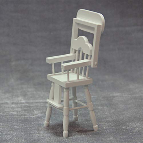 VOSAREA Casa de muñecas de Madera Muebles en Miniatura Mini Trona Juguetes de Silla de Comer Ajustable Trona para bebé niño pequeño (Patrón 1:12)