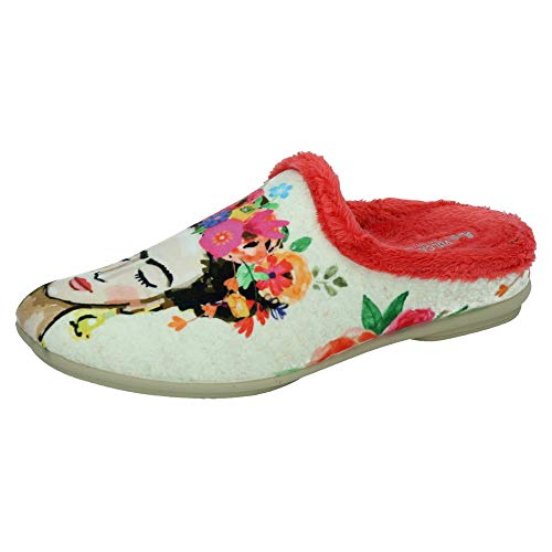 VULCA-BICHA 1370 Chinelas Frida Kahlo Mujer Zapatillas CASA Coral 39