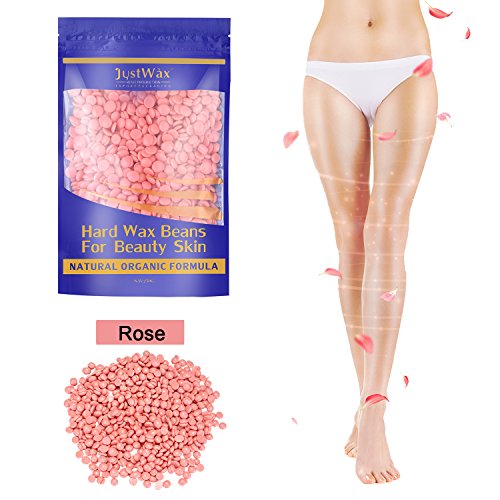 WADEO Depilación Cera Perlas, Perlas de Cera Depilatoria Profesional Cera De Abeja Natural Cera Depilatoria Sin Dolor para Hombre y Mujer de Cara Axilas Piernas Brazo Pecho 250g(Rosa)