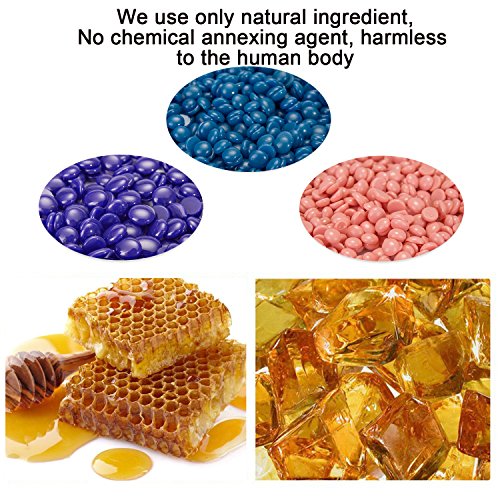 WADEO Depilación Cera Perlas, Perlas de Cera Depilatoria Profesional Cera De Abeja Natural Cera Depilatoria Sin Dolor para Hombre y Mujer de Cara Axilas Piernas Brazo Pecho 250g(Rosa)