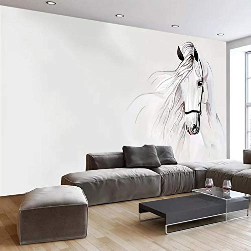 WAFJJ Fotomurales Decorativos Pared 3D Caballo blanco Tamaño:W250XH175 CM Papel Pintado GREAT ART Póster Foto Mural Imagen Deco