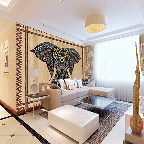 WAFJJ Fotomurales Decorativos Pared 3D Elefante Tamaño:W250XH175 CM Papel Pintado GREAT ART Póster Foto Mural Imagen Deco