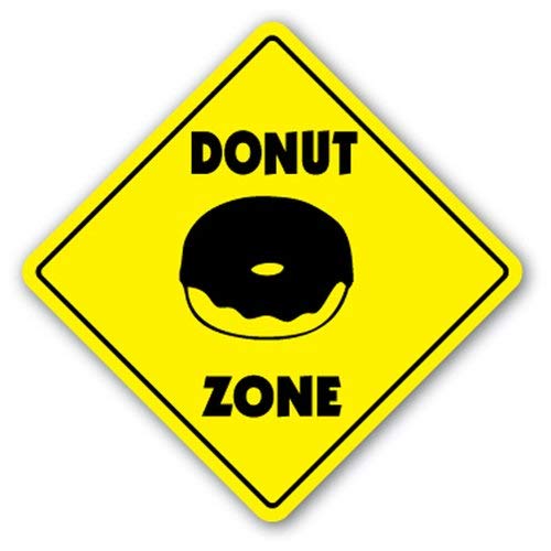 WallAdorn Donut Zone Xing Fried Dough Churro Hot Now Póster de Pintura de estaño Vintage decoración de Pared para cafetería, Bar, Pub, hogar, 30,5 x 30,5 cm