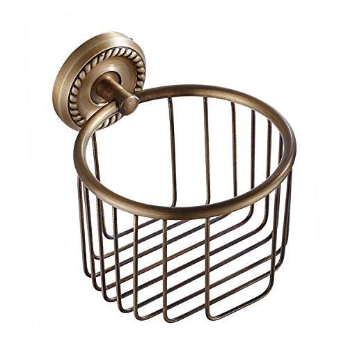 WANDOM Accesorios de baño Europeos de latón Macizo Venta al por Mayor Rollo de Cobre Soporte de Papel higiénico Canasta Antigua Bastidor de Almacenamiento de Tejidos complejos