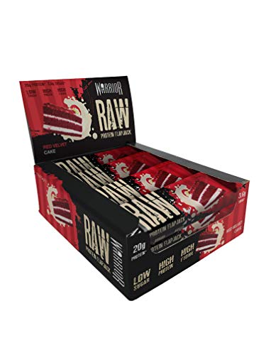 Warrior Raw Protein Flapjack – Tarta de terciopelo rojo – 12 x 75 g