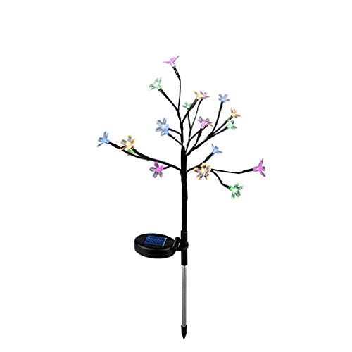 Watopi ramas de árbol de flores solares de cerezo con luces LED de grado exterior, luz de noche que cambia de color, impermeable, decoración para jardín, césped o patio