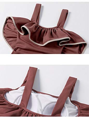 WAZR Traje De Baño Mujer Cubierta Sexy Cubierta del Vientre Delgado Cofre Pequeño Se Reúnen De Vuelta SPA Conservador Traje De Baño, M, Pasta De Alubias Rojas