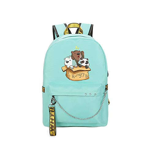 We Bare Bears School Bag Mochila de Escuela Secundaria Resistente al Agua Campus Viajes Escolares Mochila de día Mochila de Negocios for Mujeres We Bare Bears Mochila Impermeable