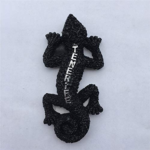 Weekinglo Souvenir Imán de Nevera Lizard Tenerife España 3D Resina Artesanía Hecha A Mano Turista Recorrido de Recuerdos de la Ciudad Carta de Colección Refrigerador Etiqueta