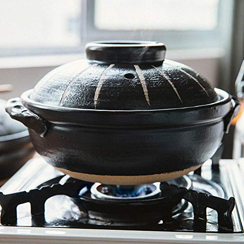 WEHOLY Olla Olla Cazuela Olla De Arcilla Profunda EartOlla de gallina con Tapa Patrón Redondo Cerámica Cazuela de Sopa Olla Olla Utensilios de Cocina Rojo 3.17