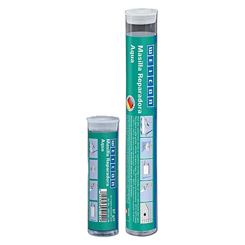WEICON 10531115-36 Barra reparadora, Aqua, 115g, Pegamento de 2 Componetes, Resina epoxi, reparación en Piscinas, Zonas bajo Agua, blanco, 115 g