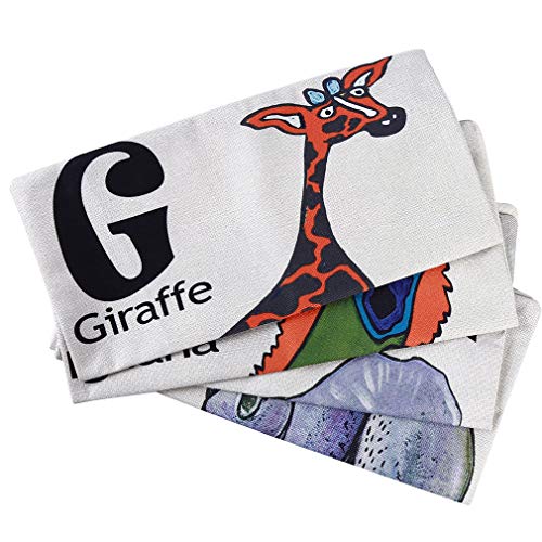 WEIHEEE - Almohada de animales de moda, diseño de letra simple, vintage, cuadrada, para decoración en el hogar, oficina, #6
