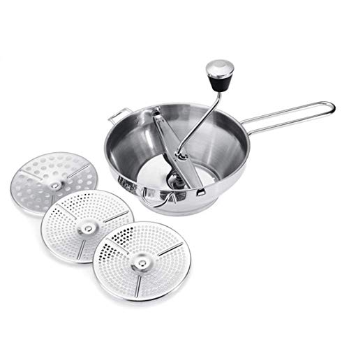weiwei Mezclador de Metal para Alimentos,3 Discos de Acero Inoxidable de 7.5x7.8x11.8 '',Herramientas de Molino de Alimentos de Cocina,para Vegetales/Zanahoria/Tomate/Papa/arroz