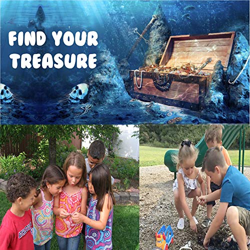 WELLXUNK Monedas de Oro y Gemas Piratas del Tesoro Pirata, Niños de Monedas de Oro de 50 Piezas y Gemas Piratas de 100 Piezas, Tesoros para la Búsqueda del Tesoro Cumpleaños de los Niños