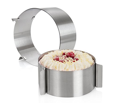 Wenco 541718 Molde para Tartas de Acero Inoxidable de 8 cm hasta 30 cm de diámetro