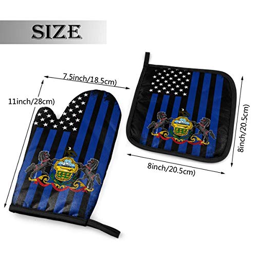 Wenxiupin USA Pennsylvania Mix Flag USA Peru Mix Flag Manoplas de horno y agarraderas para barbacoa, guantes de horno y ollas, guantes de cocina para cocinar, hornear, asar, juego de 2