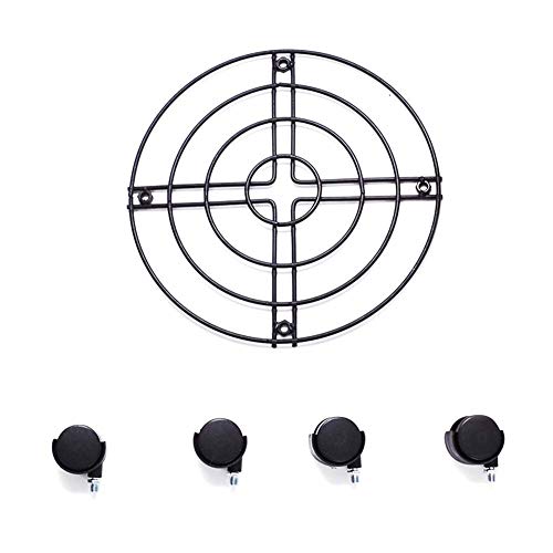 WERTAZ Metal Industrial Planta Carrito Hierro Planta Soporte con Ruedas, Redondo Macetero Estante Encendido Rodillos Interior Exterior Planta Platillos Carrito Ruedas - 30CM de Diámetro, Free Size