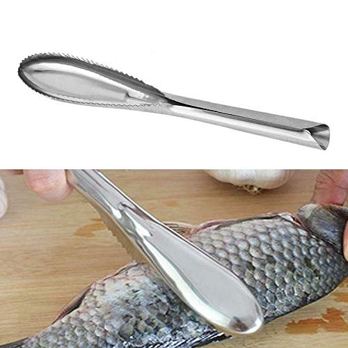 WFLEMC Removedor De Escamas De Pescado De Acero Inoxidable, Limpiador, Raspador, Pelador, Herramienta De Cocina