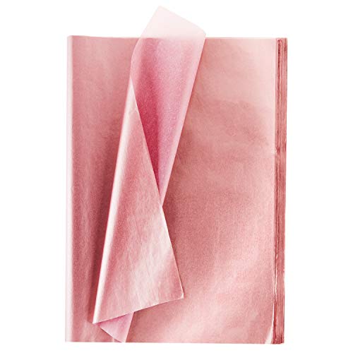 Whaline - Papel de seda a granel, 100 hojas de papel de regalo, metálico, color oro rosa