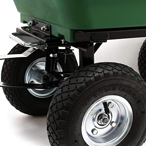 WilTec Carrito jardín basculante, Capacidad 75l, Carga 300kg, Carretilla de Transporte Carro de Mano