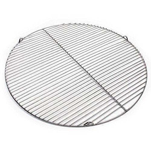 WilTec Rejilla Grill Parrilla Redonda Acero Inoxidable 64,5 cm asado Barbacoa Fuego brasas Gas leña carbón